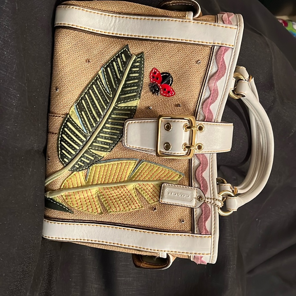 Coach straw summer handbag